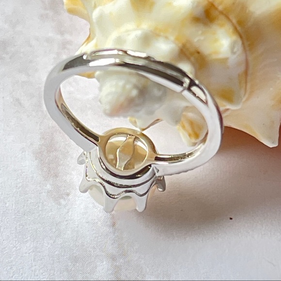 Womens 925S White Cultured Freshwater Pearl Adjustable Ring Engagement Design - Picture 12 of 15